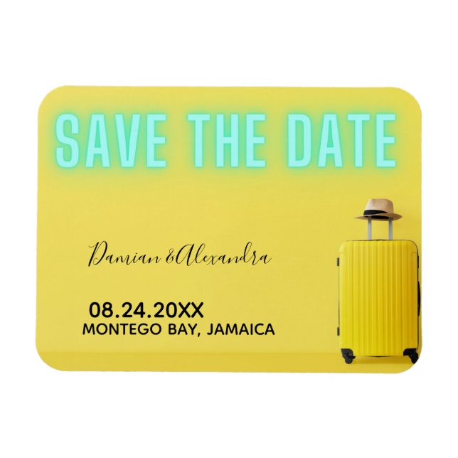Moderne Minimalistisch-GelbNebel Save the Date Magnet (Horizontal)