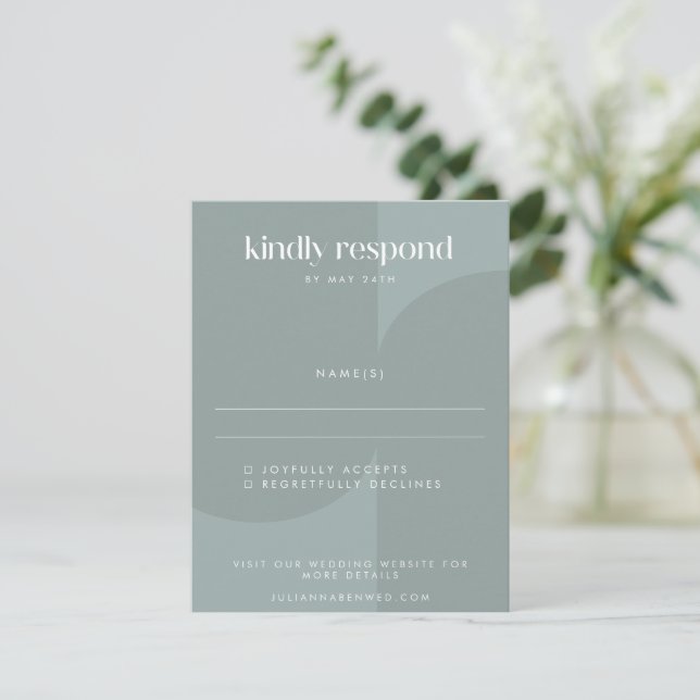 Moderne Minimalistisch Geometrische Aquamarine Hoc RSVP Karte (Stehend Vorderseite)