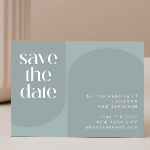 Moderne Minimalistisch Geometrische Aquamarine Hoc Save The Date