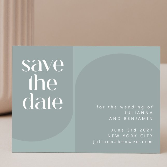 Moderne Minimalistisch Geometrische Aquamarine Hoc Save The Date (Von Creator hochgeladen)