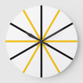 Moderne Minimalistisch geometrische Goldraht-Schwa Große Wanduhr