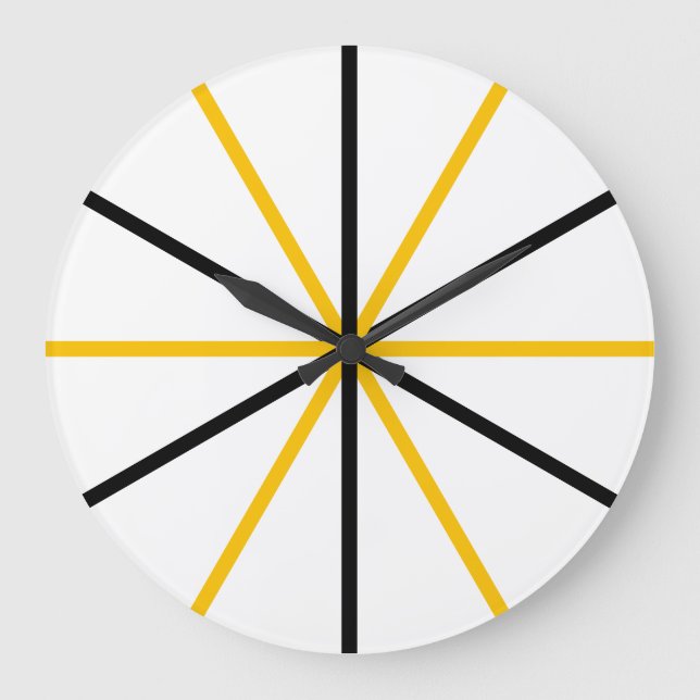 Moderne Minimalistisch geometrische Goldraht-Schwa Große Wanduhr (Vorderseite)