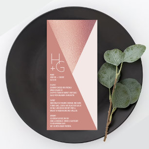 Moderne Minimalistisch geometrische Hochzeit Menükarte