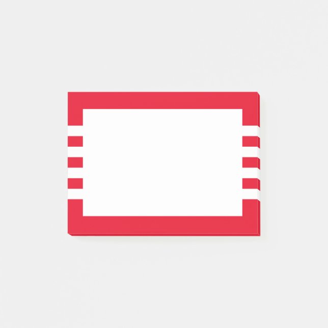 Moderne Minimalistisch geometrische rote Streifen Post-it Klebezettel (Vorderseite)