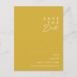 Moderne Minimalistisch Gold Save the Date Postkart Einladungspostkarte