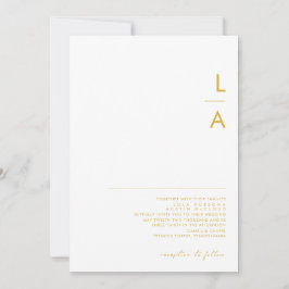 Moderne Minimalistisch Gold Schriftart Monogram We Einladung