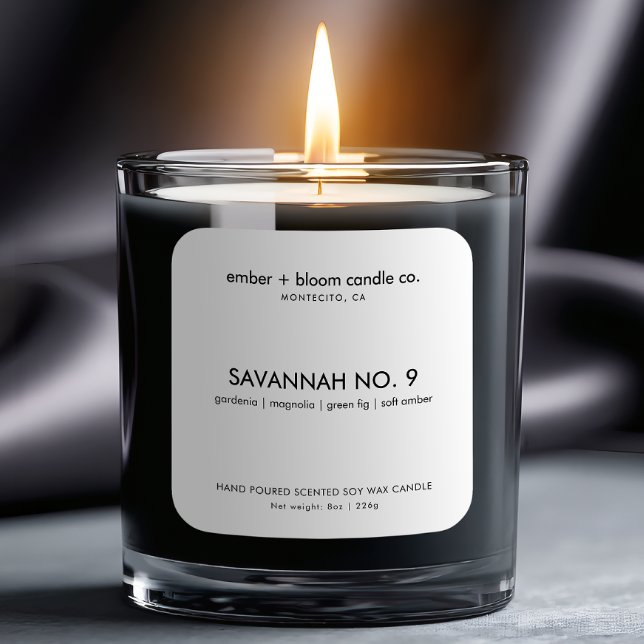 Moderne, Minimalistisch handgefertigte Kerzen Quadratischer Aufkleber (Von Creator hochgeladen)