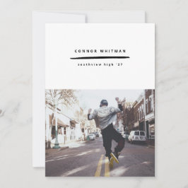 Moderne Minimalistisch Line Grad Bekanntgabe Einladung