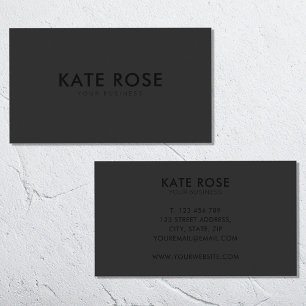 Moderne Minimalistisch Matte Black Business Card Visitenkarte