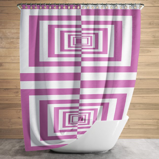 Moderne minimalistisch rosa Geometrie Duschvorhang (Modern Minimalist Pink Geometric Shower Curtain)