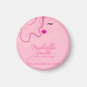 Moderne, minimalistisch rosa Haarstyling mit schwa Magnet