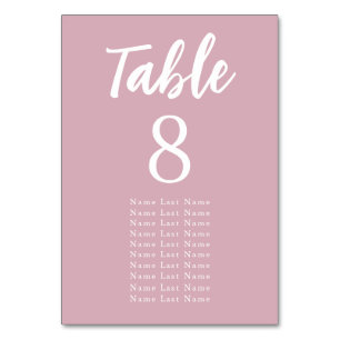 Moderne Minimalistisch rosa Hochzeitssitzanweisung Tischnummer