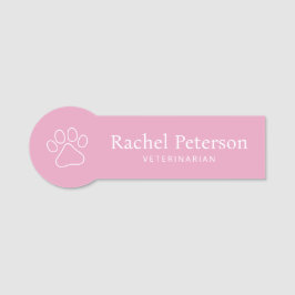 Moderne Minimalistisch rosa Pink Print Veterinary Namensschild