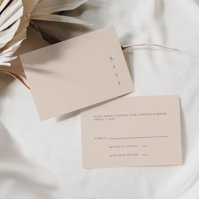 Moderne Minimalistisch-Rosa-RSVP-Karte Einladung (Modern Minimalist Blush Pink RSVP Card)
