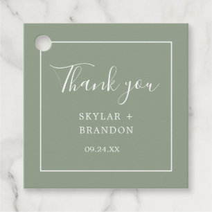 Moderne Minimalistisch Sage Green Vielen Dank Geschenkanhänger