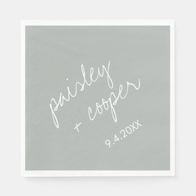 Moderne Minimalistisch Sage Green Wedding Napkins Serviette (Vorderseite)