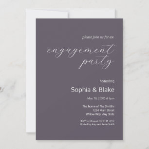 Moderne Minimalistisch Slate Graue Engagement Part Einladung