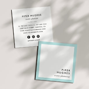 Moderne Minimalistisch Square Business Cards   Aqu Quadratische Visitenkarte