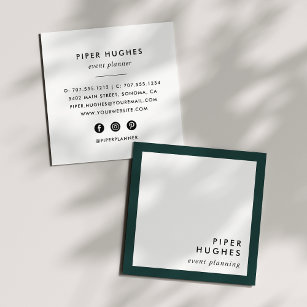 Moderne Minimalistisch Square Business Cards   Jäg Quadratische Visitenkarte