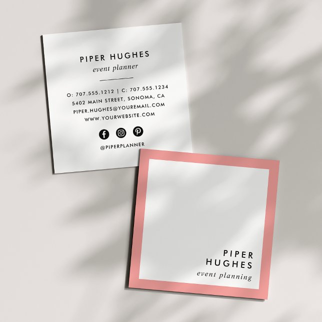 Moderne Minimalistisch Square Business Cards | Kor Quadratische Visitenkarte (Von Creator hochgeladen)