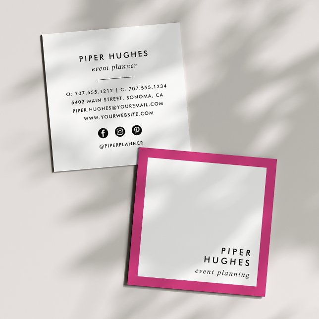 Moderne Minimalistisch Square Business Cards | Mag Quadratische Visitenkarte (Von Creator hochgeladen)