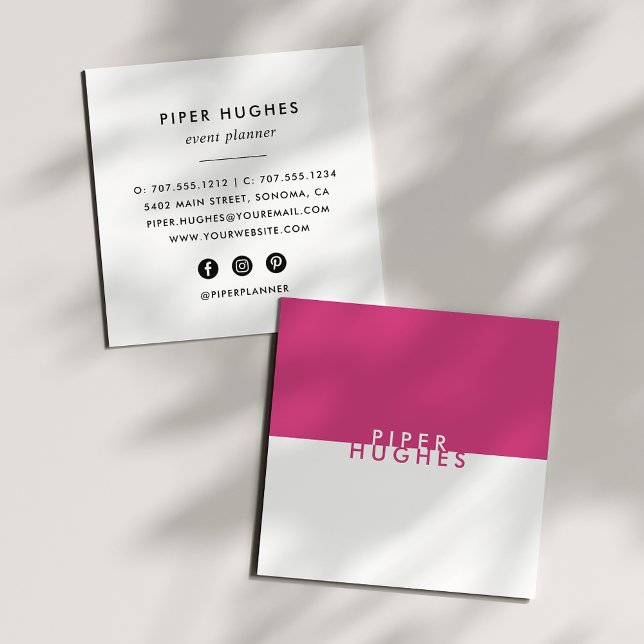 Moderne Minimalistisch Square Business Cards | Mag Quadratische Visitenkarte (Von Creator hochgeladen)