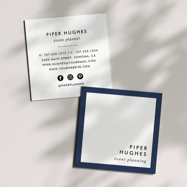 Moderne Minimalistisch Square Business Cards | Mar Quadratische Visitenkarte (Von Creator hochgeladen)