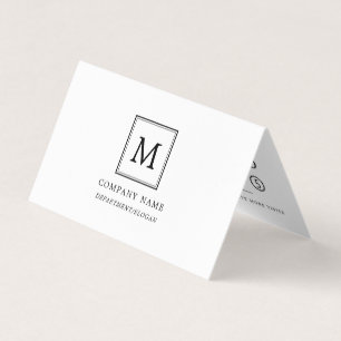 Moderne Minimalistisch Square Monogram Double Loya Visitenkarten
