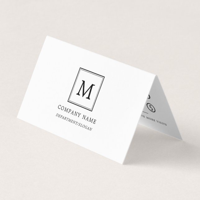 Moderne Minimalistisch Square Monogram Double Loya Visitenkarten (Vorderseite)