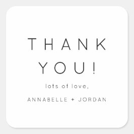 Moderne Minimalistisch zeitlose Hochzeit Vielen Da Quadratischer Aufkleber