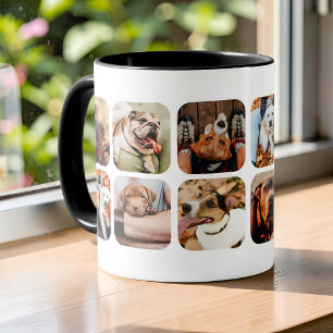 Moderne Minimalistische 12-Foto-App-Raster-Collage Tasse