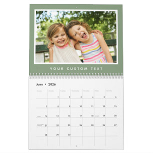 Moderne Minimalistische 2027-Familien-Foto-Text Kalender