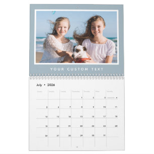 Moderne Minimalistische 2027-Familien-Foto-Text Kalender