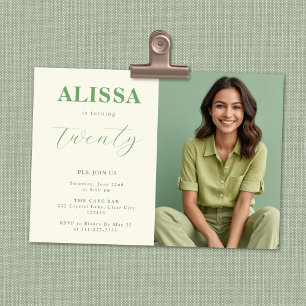 Moderne Minimalistische 20. Geburtstagsparty Einladung