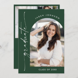 Moderne Minimalistische 2-FOTO-Graduierungspartei Einladung