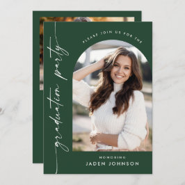 Moderne Minimalistische 2-FOTO-Graduierungspartei Einladung