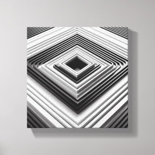 Moderne minimalistische 3D-verschachtelte Quadrate Leinwanddruck
