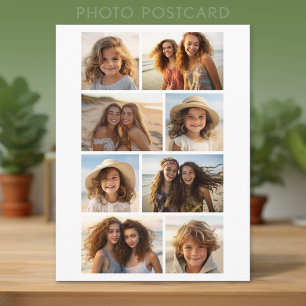 Moderne Minimalistische 8-Foto-Raster-Collage - We Postkarte