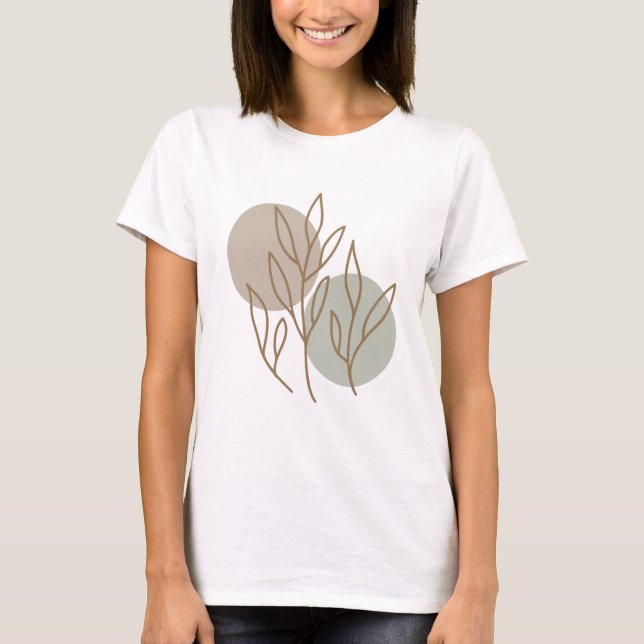 Moderne Minimalistische Abstrakte Blumenstrasse Ze T-Shirt (Vorderseite)