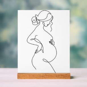 Moderne Minimalistische Abstrakte Linie Zeichnend Acrylschild