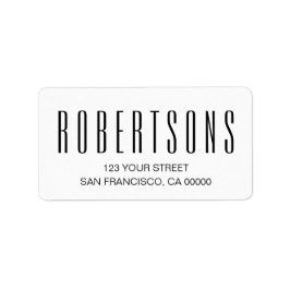 Moderne Minimalistische Adresse in Schwarzweiß Adressaufkleber