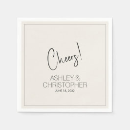 Moderne Minimalistische Alabaster-Hochzeit Serviette