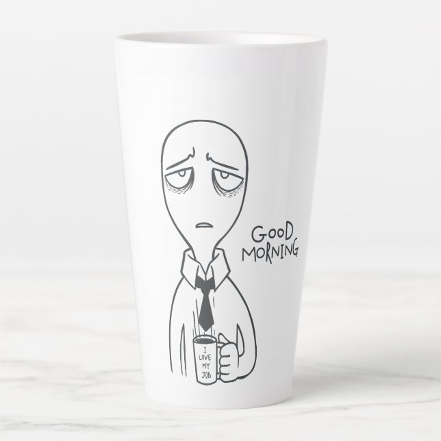 Moderne Minimalistische Alien Latte Tasse - Künstl (Vorderseite)
