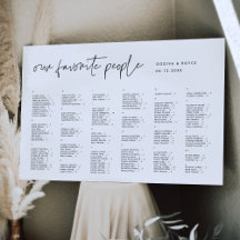 Moderne Minimalistische Alphabetische Sitzordnung