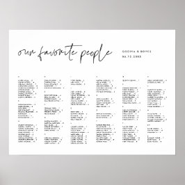 Moderne Minimalistische Alphabetische Sitzordnung Poster