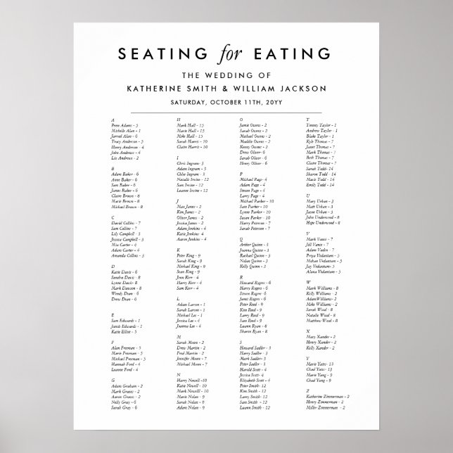 Moderne Minimalistische Alphabetisierungskarte Poster (Vorne)
