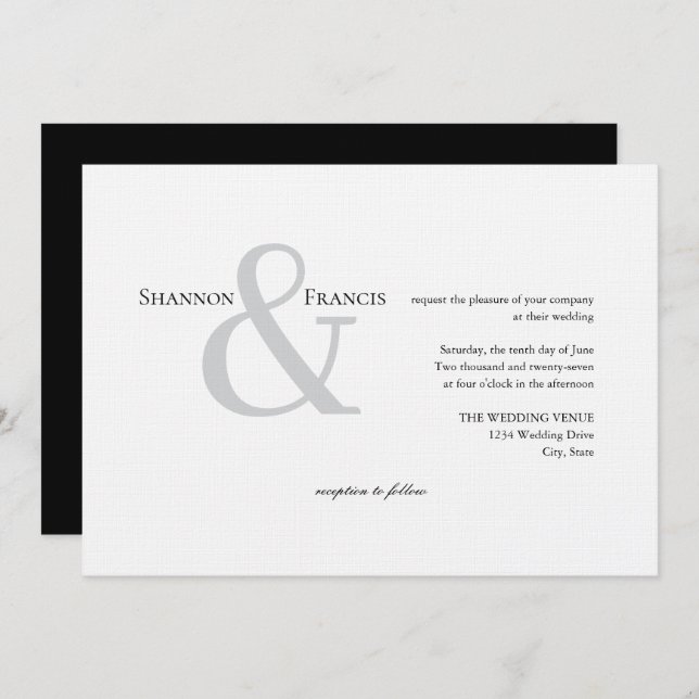 Moderne Minimalistische Ampere und Einladung zur H (Vorne/Hinten)