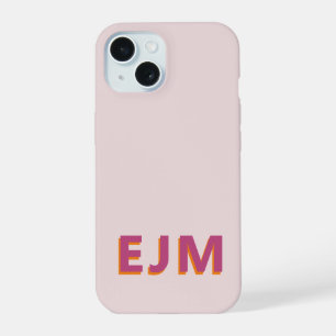 Moderne minimalistische anfängliche monogrammierte iPhone 15 hülle