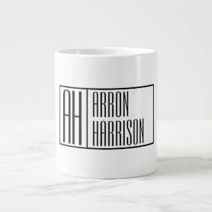 Moderne Minimalistische Anfangsbuchstaben & Namens Jumbo-Tasse