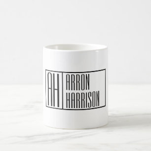 Moderne Minimalistische Anfangsbuchstaben & Namens Kaffeetasse